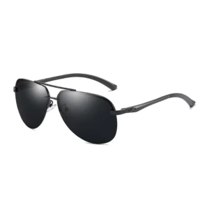 Óculos Aviador Masculino Espelhado de Metal Cor: Preto - Tumalin