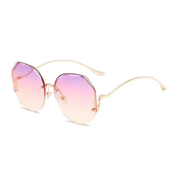 Óculos de Sol Feminino Hexagonal de Luxo Cor: Roxo e Rosa - Tumalin